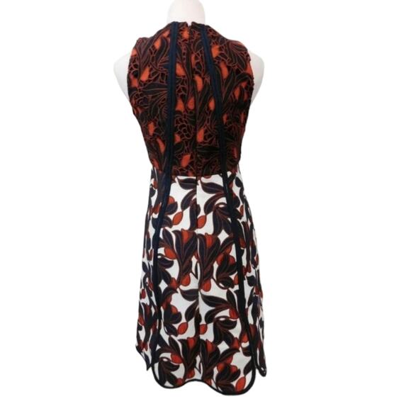 Ann Taylor Vine Lace Jacquard Flare Party Chico's Dress Size 0P Petite - Picture 3 of 15